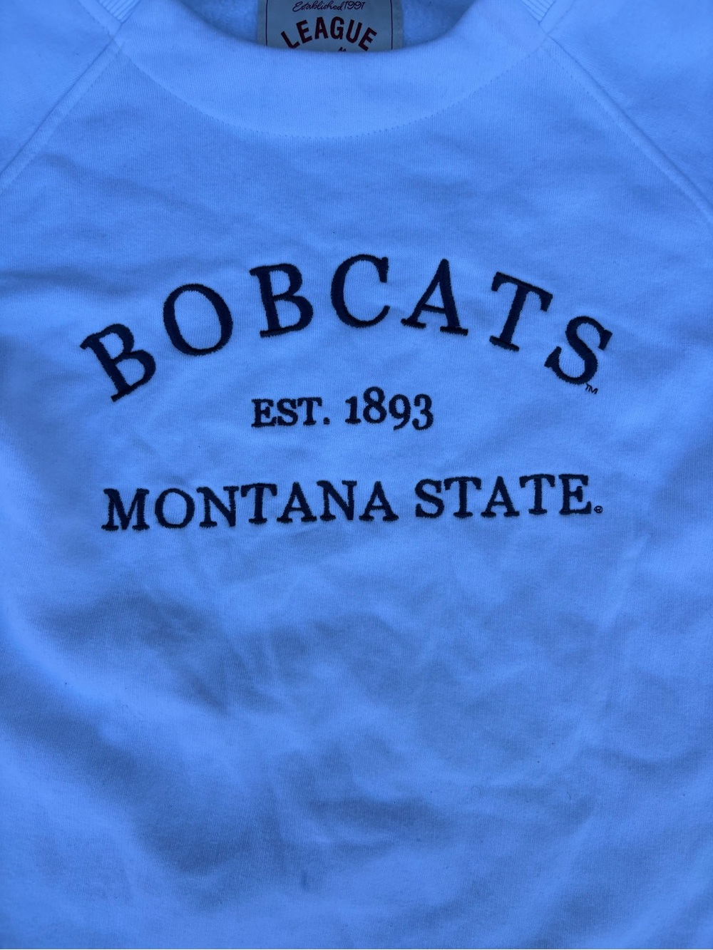 League White Bobcats Montana State Crewneck Sweatshirt - Picture 2 of 7